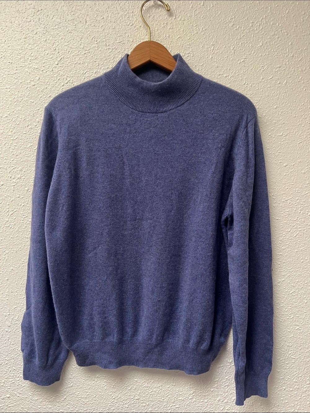 Charter Club Women’s Turtleneck Sweater in Dusty Blue 2 ply 100% Cashmere